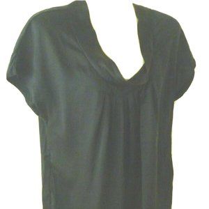 WHITE HOUSE BLACK MARKET Silk Black Blouse Cowl Neck Size Small
